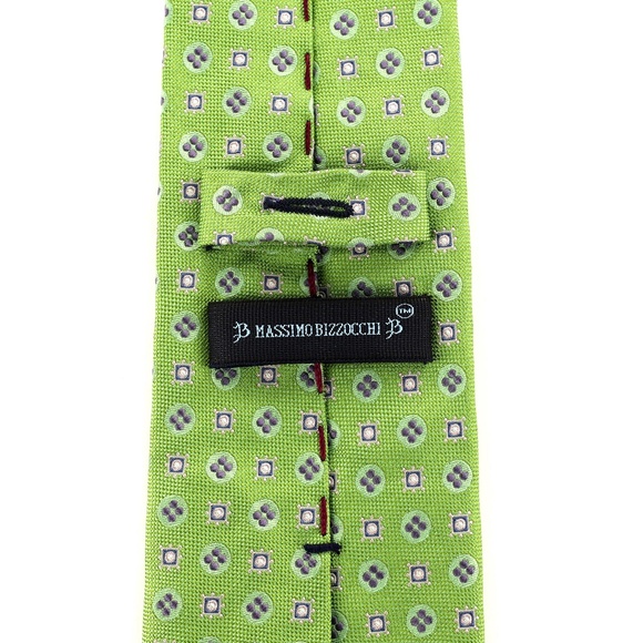 Massimo Bizzocchi Silk Neck Tie by Kiton Geometric - Picture 5 of 7